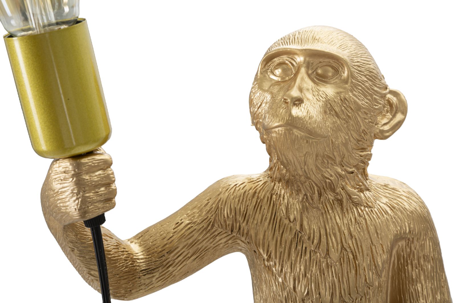Tischlampe Monkey Gold Resin 55 cm Affenfigur Lampe