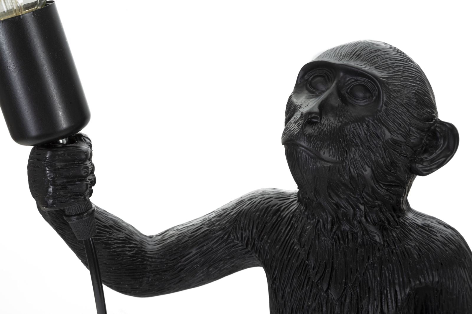 Tischlampe Monkey Schwarz Resin 55 cm Affenfigur Lampe