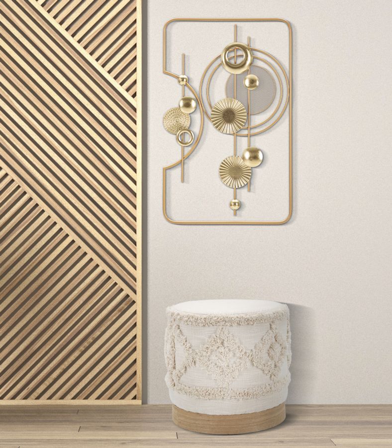 Wandpanel Goldy Glam Metall Skulptur Wanddeko 49x80cm