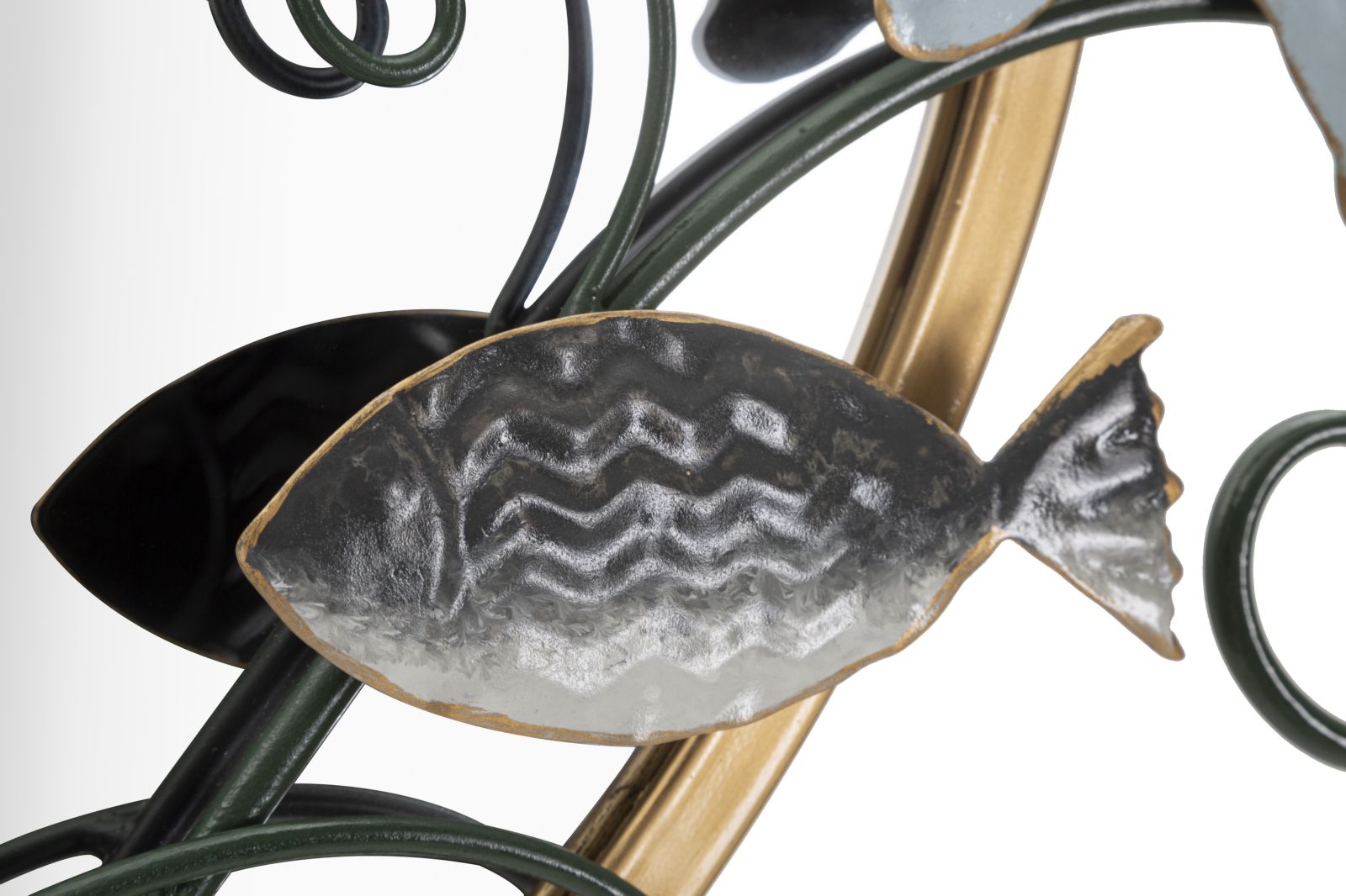 Wandspiegel Metall Fische 89 x 65 cm – Maritimes Wohnaccessoire