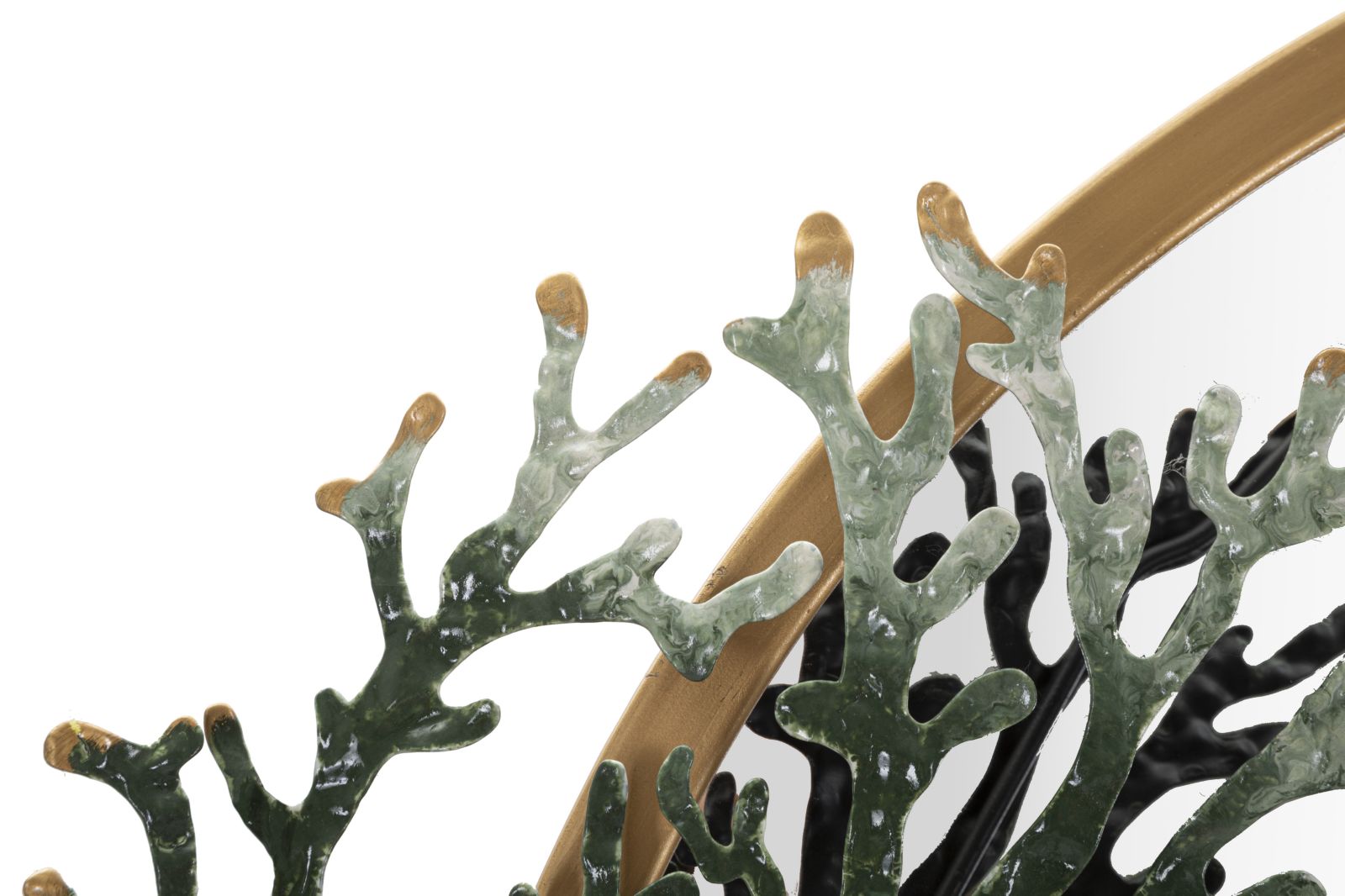 Wandspiegel Metall Fische 89 x 65 cm – Maritimes Wohnaccessoire