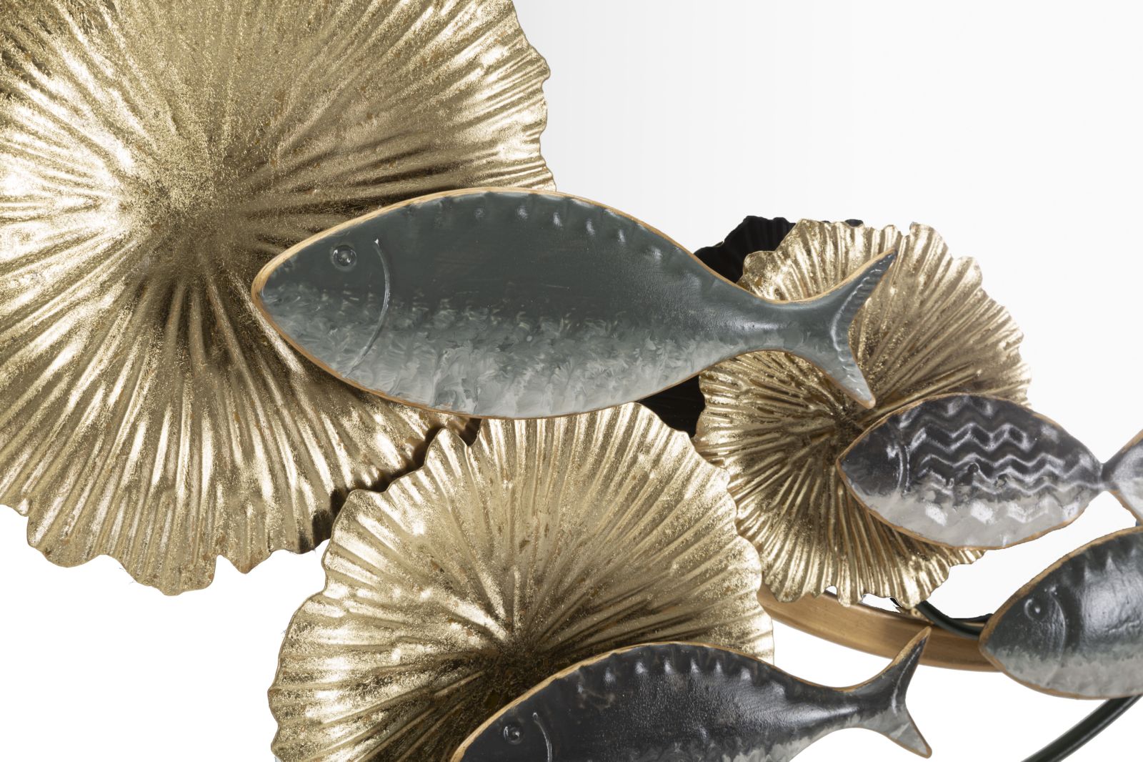 Wandspiegel Metall Fische 89 x 65 cm – Maritimes Wohnaccessoire