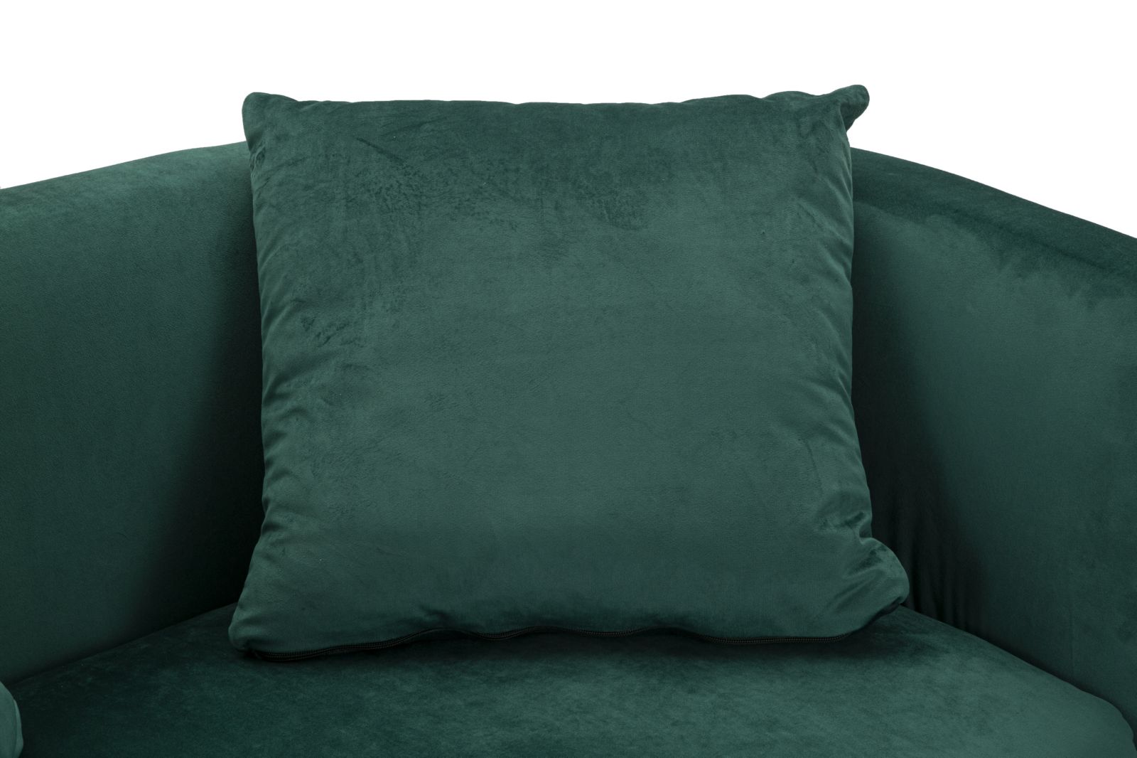 Samt Sofa Verde Lucente 127 cm mit Kissen und Goldfüßen