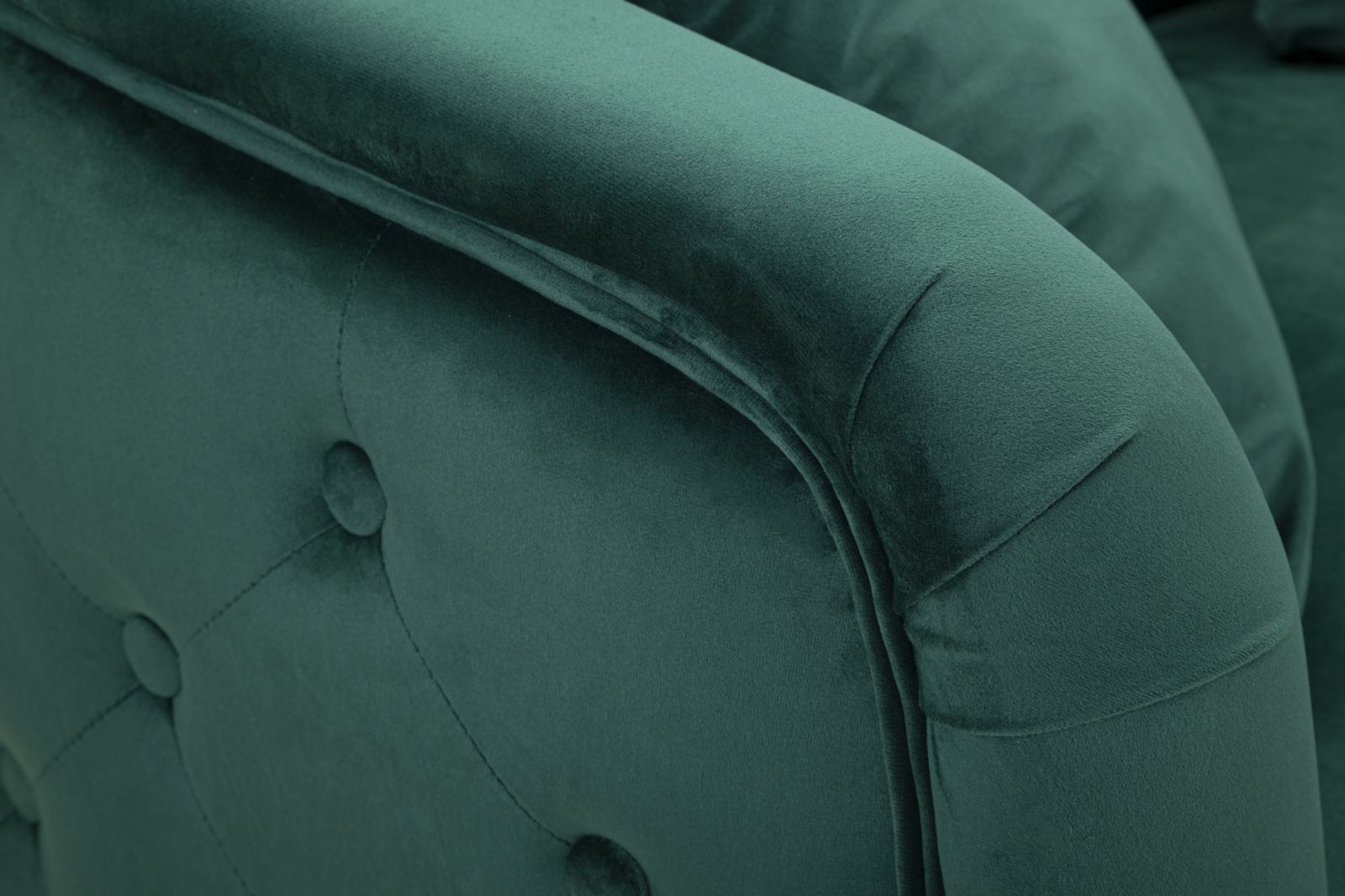 Samt Sofa Verde Lucente 127 cm mit Kissen und Goldfüßen