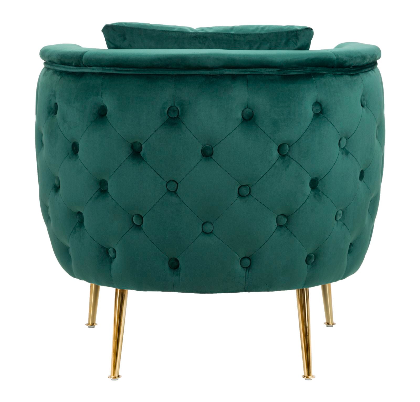 Samt Sessel Verde Eleganza 76 cm mit Goldfüßen