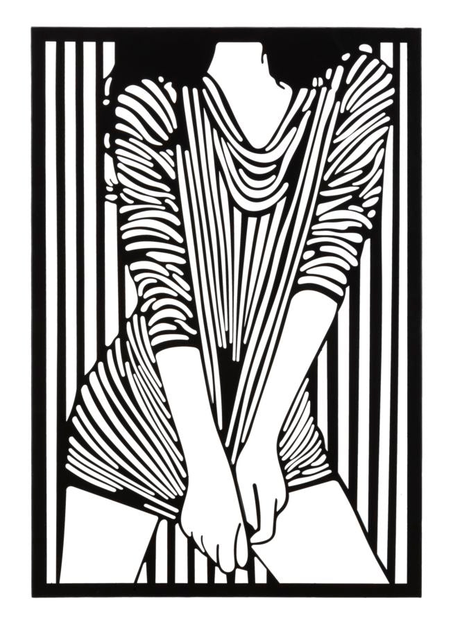 Wandpanel Lina Urban Muse Frauenfigur Metall Schwarz 60x40 cm