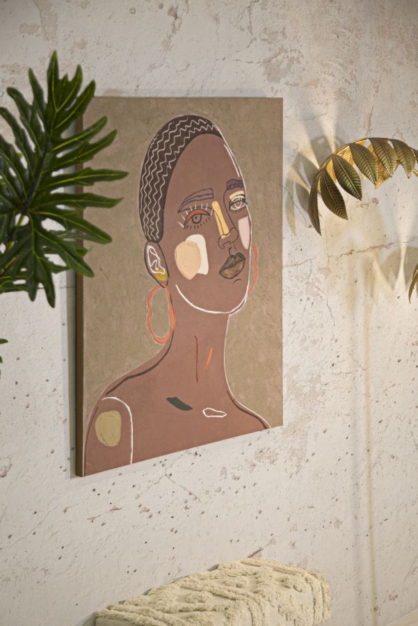 Wandbild Tribal Portrait Boho Chic 80x100cm Leinwand Gesichtskunst