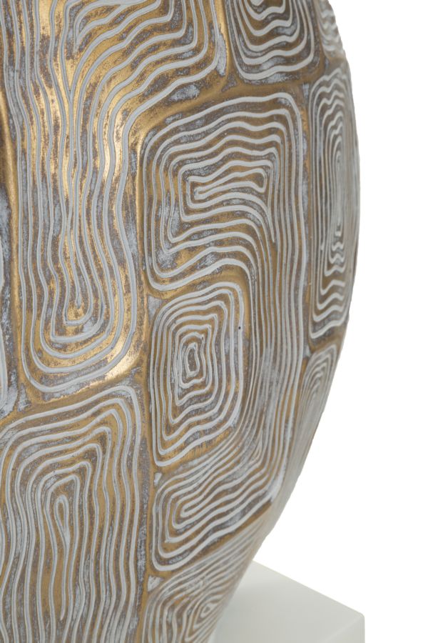 Eclips Tischlampe Rund 64 cm mit Stoffschirm – Glamour Wohnaccessoire