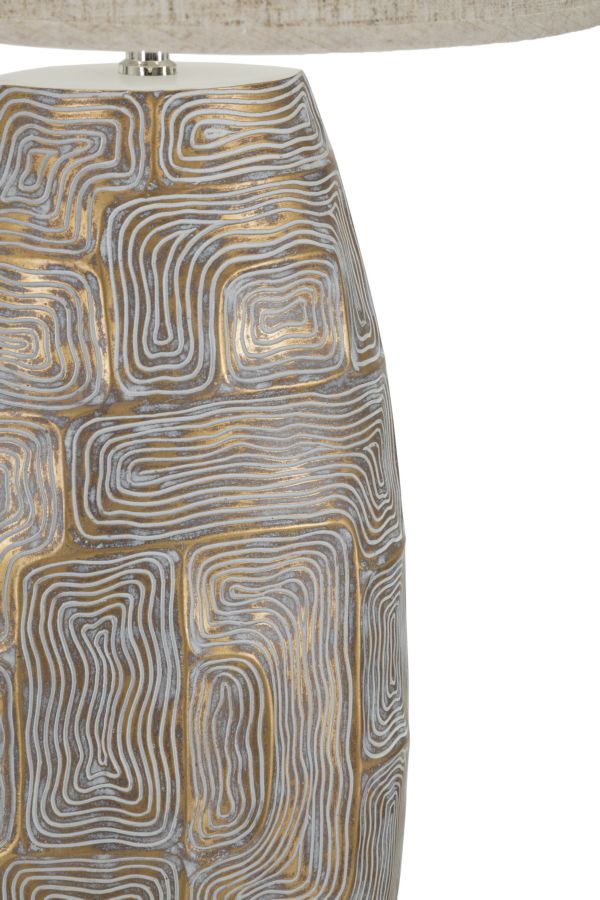 Eclips Tower Tischlampe Gold 90 cm mit Stoffschirm – Glamour Wohnaccessoire