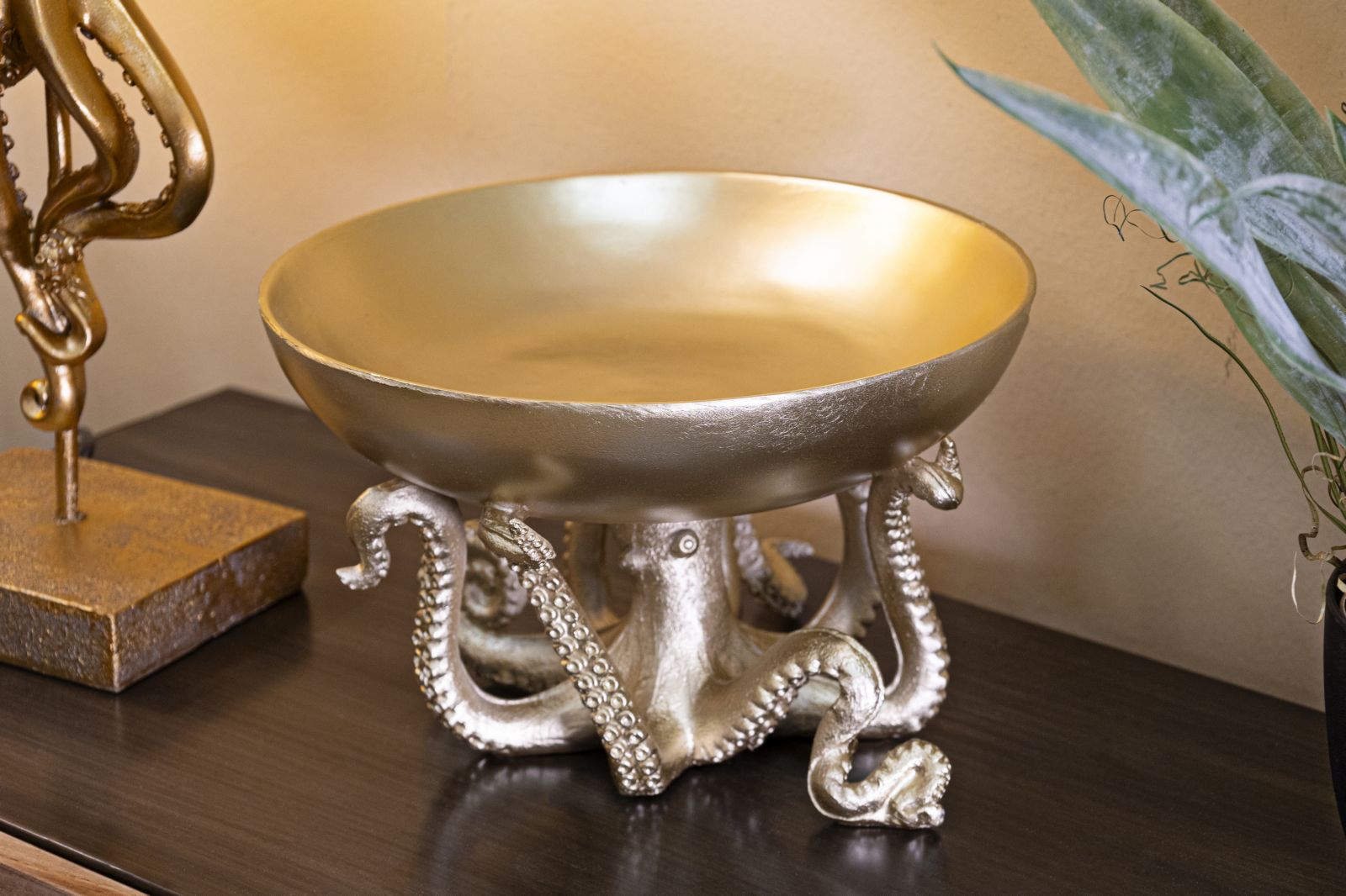 Deko Schale Octopus Gold Schüssel Glam 30cm