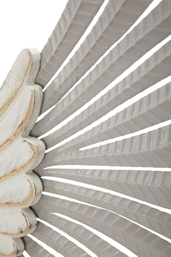 Wanddekoration Flügel Paar Federoptik Natural Metall MDF