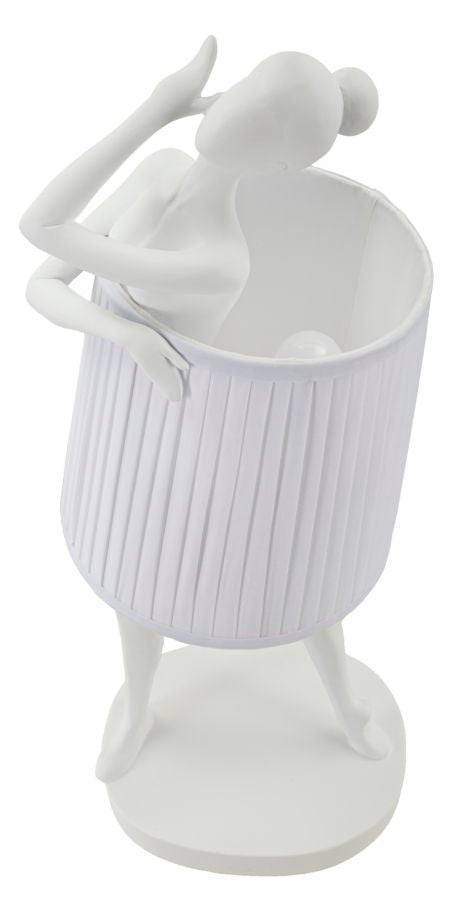 Ballett Tischlampe Gold 62,5 cm mit Stoffschirm – Glamour Wohnaccessoire