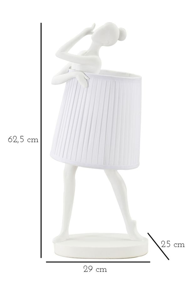 Ballett Tischlampe Gold 62,5 cm mit Stoffschirm – Glamour Wohnaccessoire