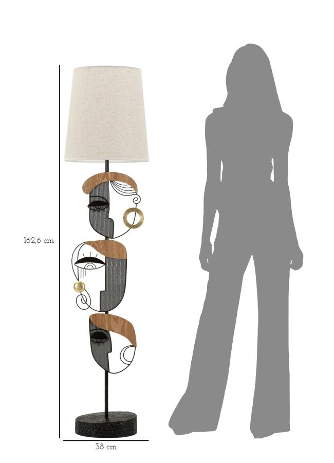 Picassy Stehlampe Ø 38 x 162 cm aus Eisen, MDF & Stoff – Modernes Lichtobjekt