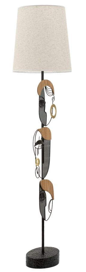 Picassy Stehlampe Ø 38 x 162 cm aus Eisen, MDF & Stoff – Modernes Lichtobjekt