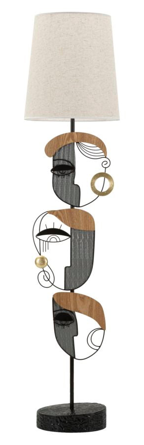 Picassy Stehlampe Ø 38 x 162 cm aus Eisen, MDF & Stoff – Modernes Lichtobjekt