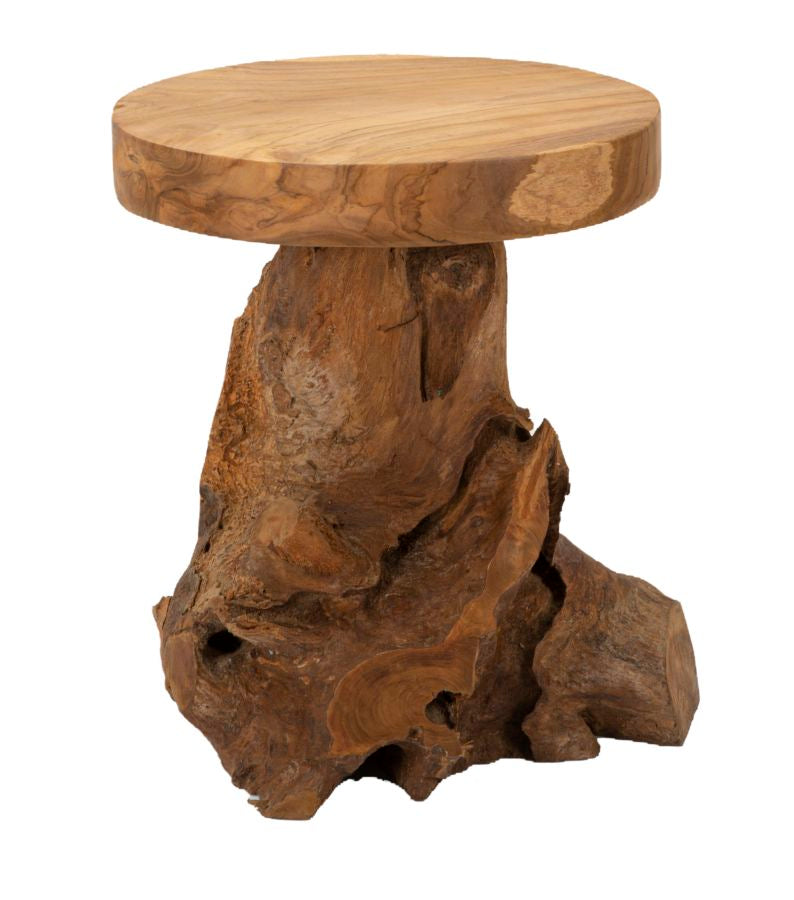 Beistelltisch Jamet Teak Holz Boho Chic Natur Unikat Massiv