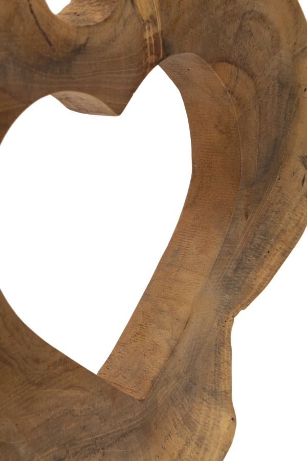 Dekoobjekt Teakherz Hasi – Holzskulptur Unikat aus Naturholz 28x38cm