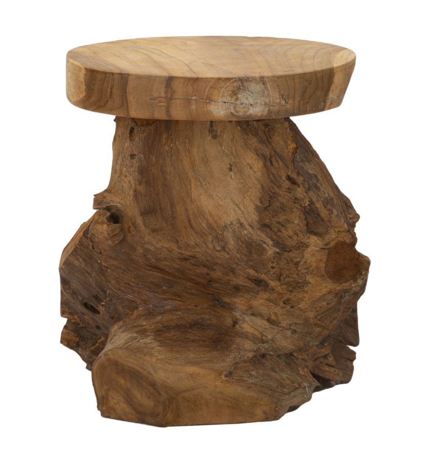 Beistelltisch Jamet Teak Holz Boho Chic Natur Unikat Massiv