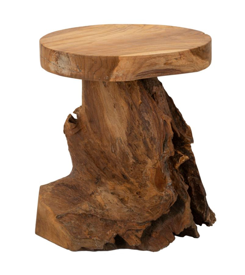 Beistelltisch Jamet Teak Holz Boho Chic Natur Unikat Massiv