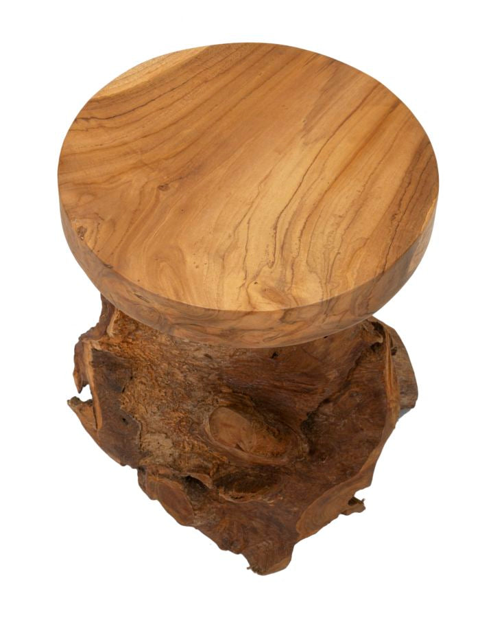 Beistelltisch Jamet Teak Holz Boho Chic Natur Unikat Massiv