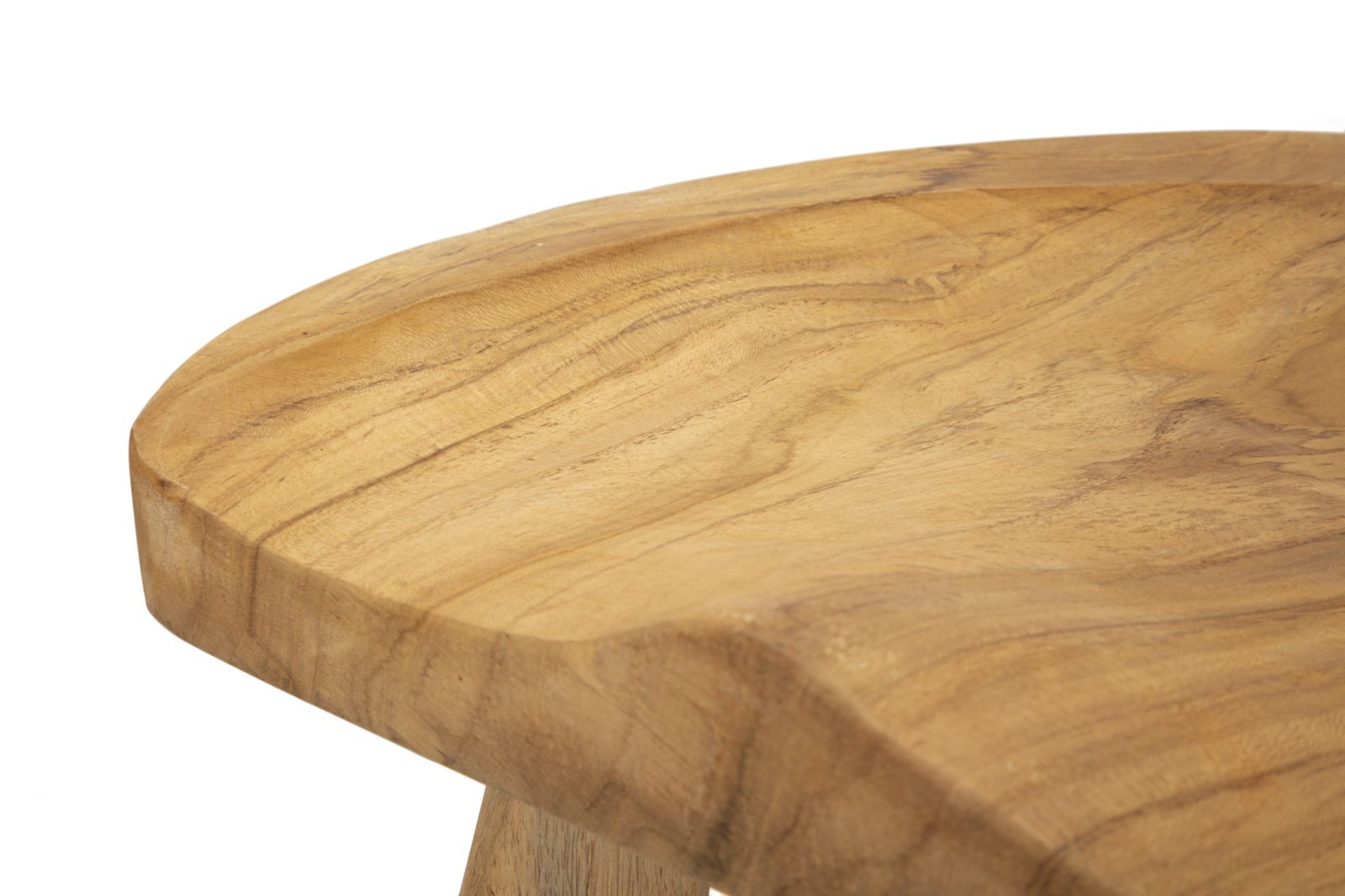 Hocker Sel Teak Holz Boho Chic Natur Handgefertigt Unikat