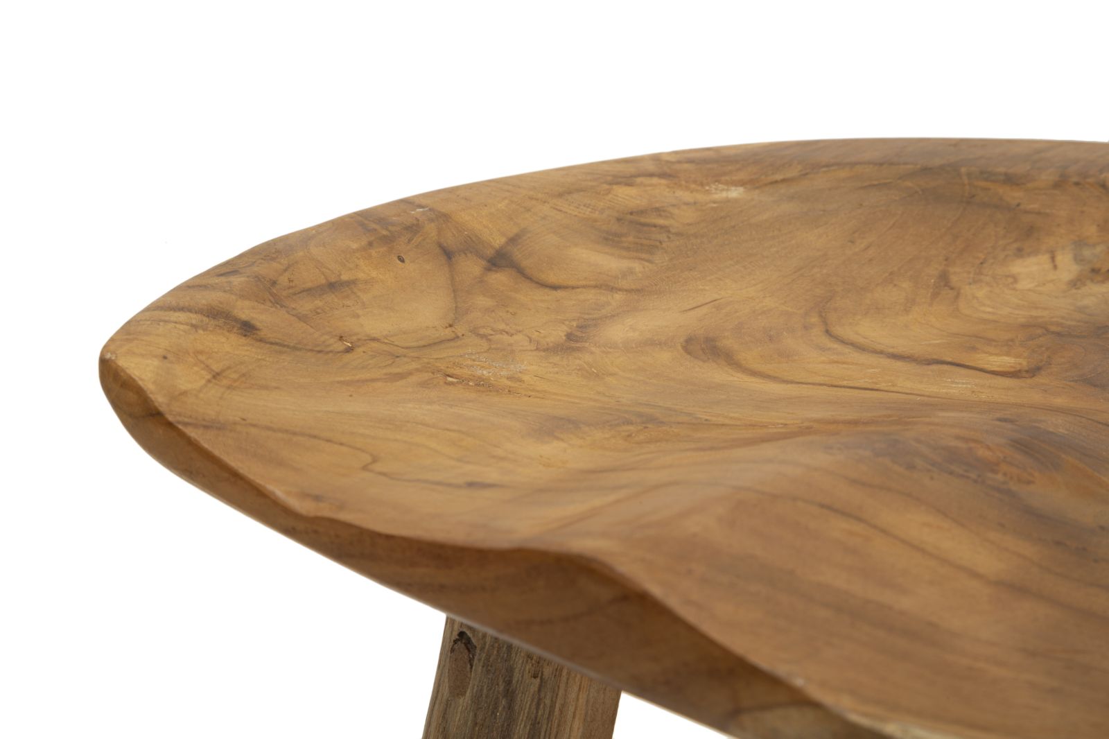 Hocker Sel Slim Teak Holz Boho Chic Handgefertigt Natur