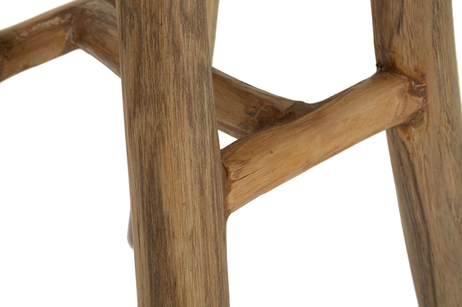 Hocker Sel Slim Teak Holz Boho Chic Handgefertigt Natur