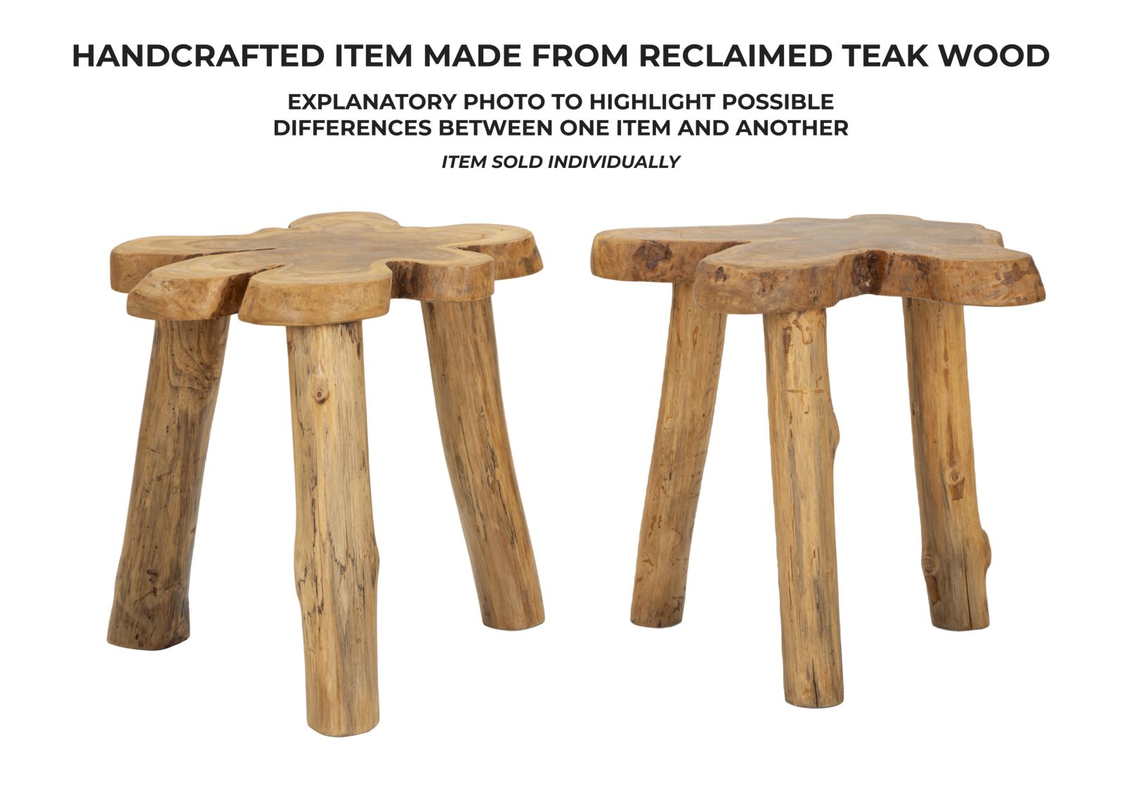 Beistelltisch Bintang Teak Holz Boho Chic Handgefertigt Natur