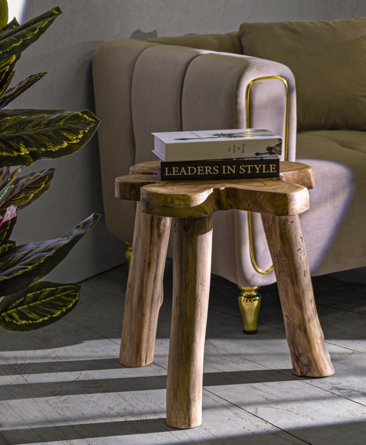 Beistelltisch Bintang Teak Holz Boho Chic Handgefertigt Natur