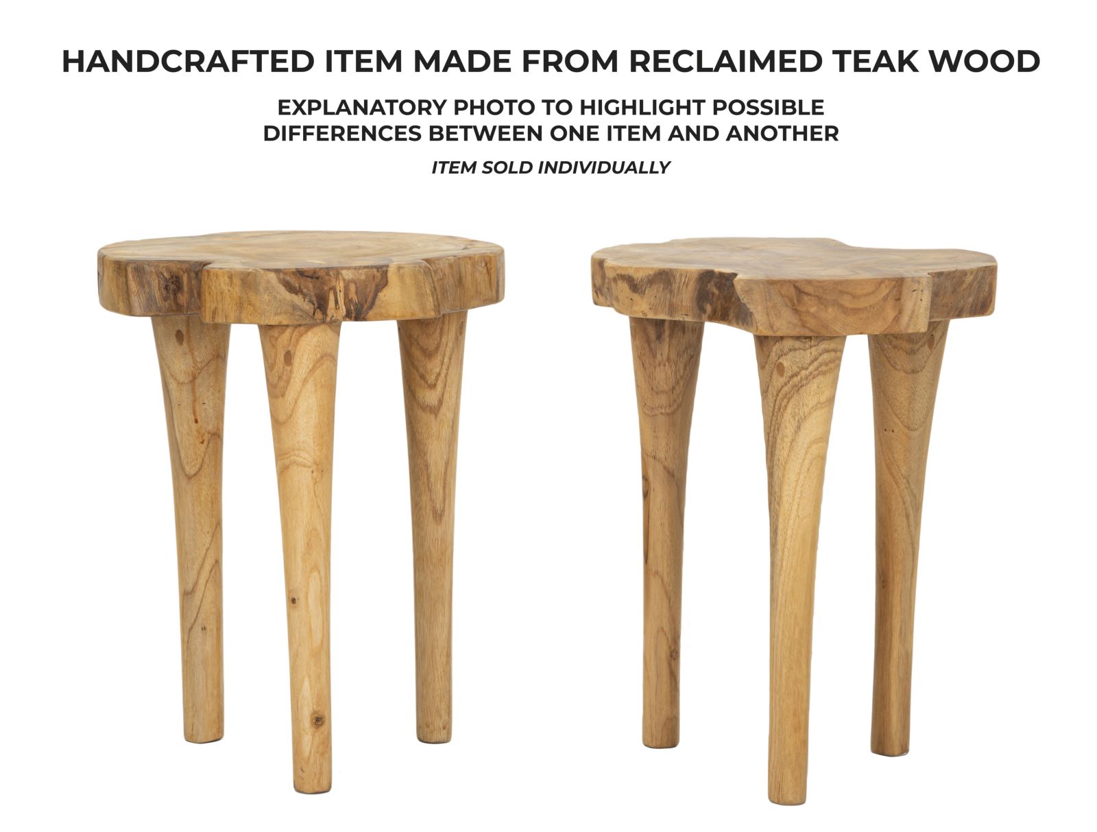 Beistelltisch Kursi Teak Holz Boho Chic Natur Unikat Handgefertigt