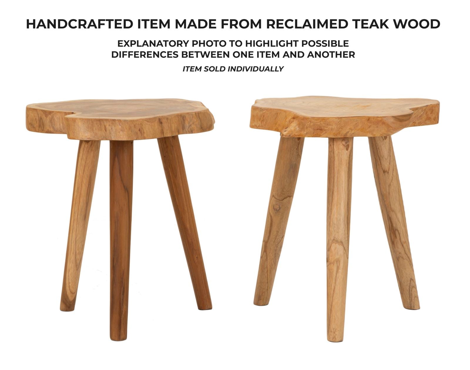 Hocker Budut Teak Holz Natur Boho Chic Handgefertigt