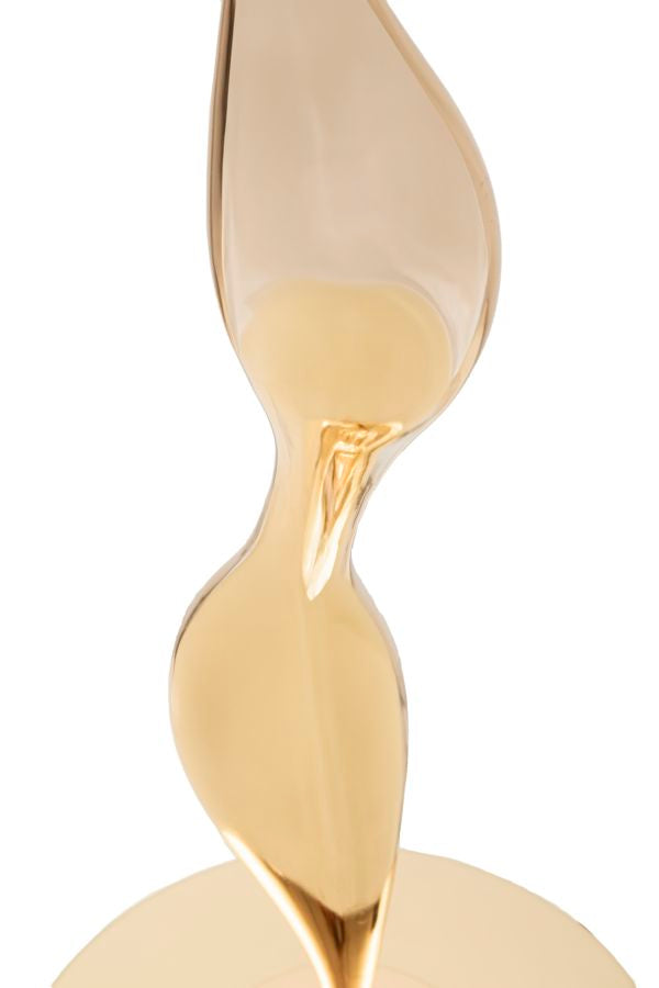 Livia Lux Tischlampe Gold Stoffschirm Ø30x64cm