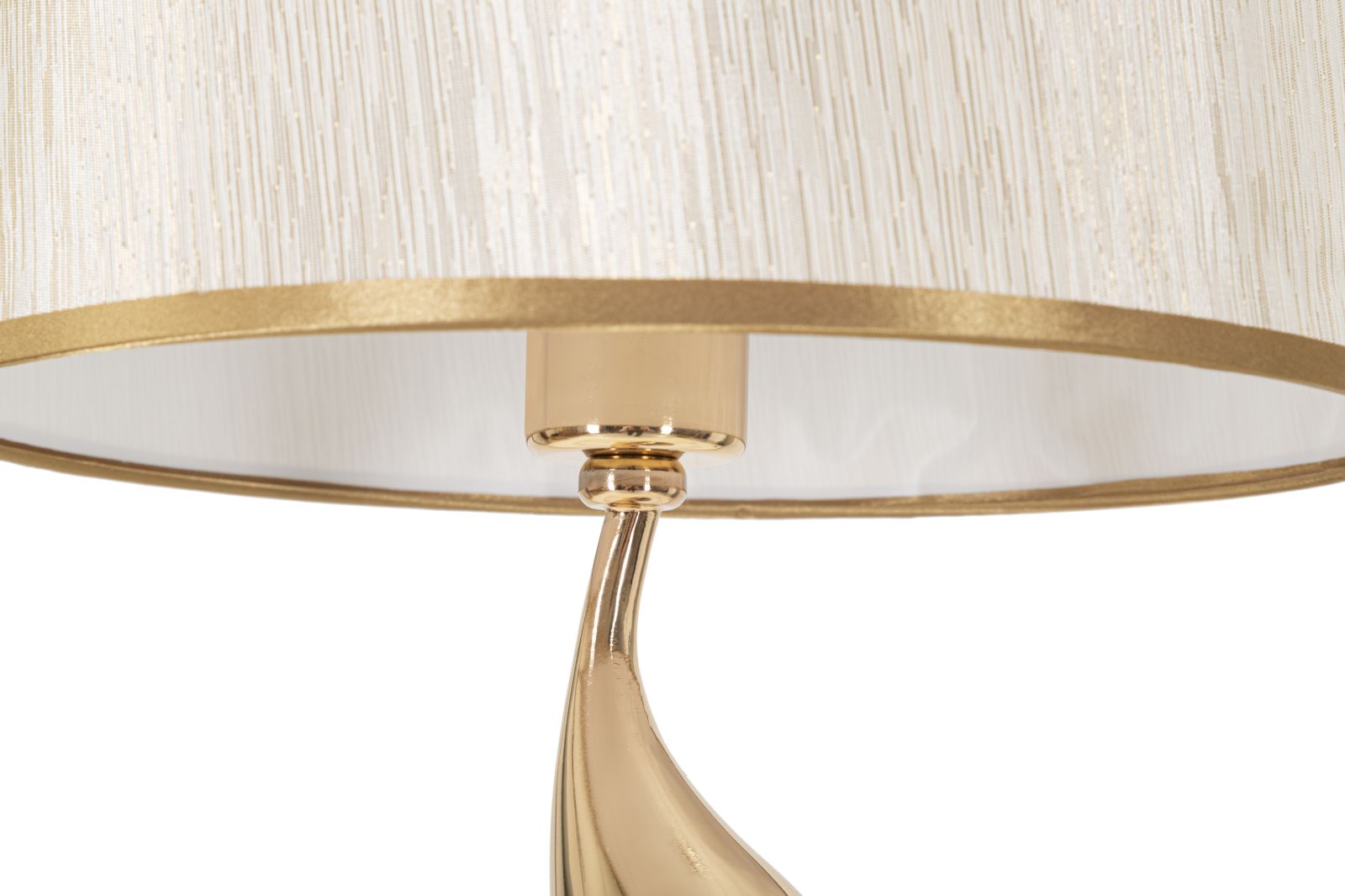 Livia Lux Tischlampe Gold Stoffschirm Ø30x64cm
