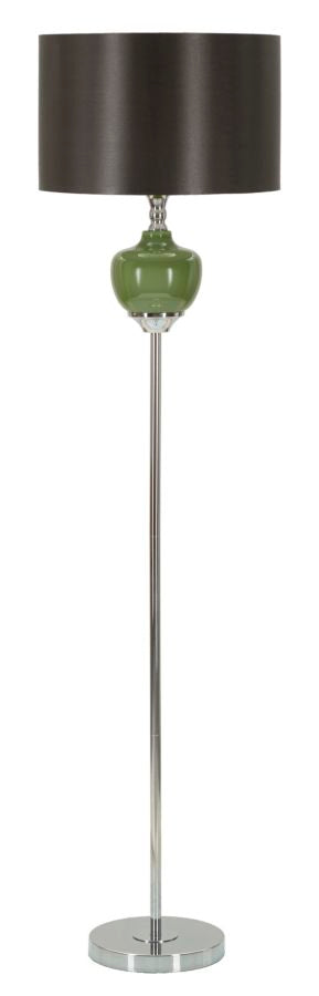 Eva One Stehlampe Glas Metall Samt Ø40x160cm Glam Design