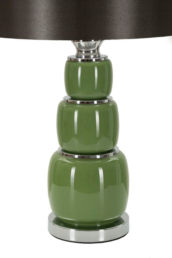 Eva Three Tischlampe Glas Metall Samt Ø33x57cm Glam