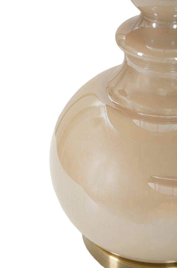 Perly Tower Tischlampe Glas Metall Samt Ø37x61cm Glam