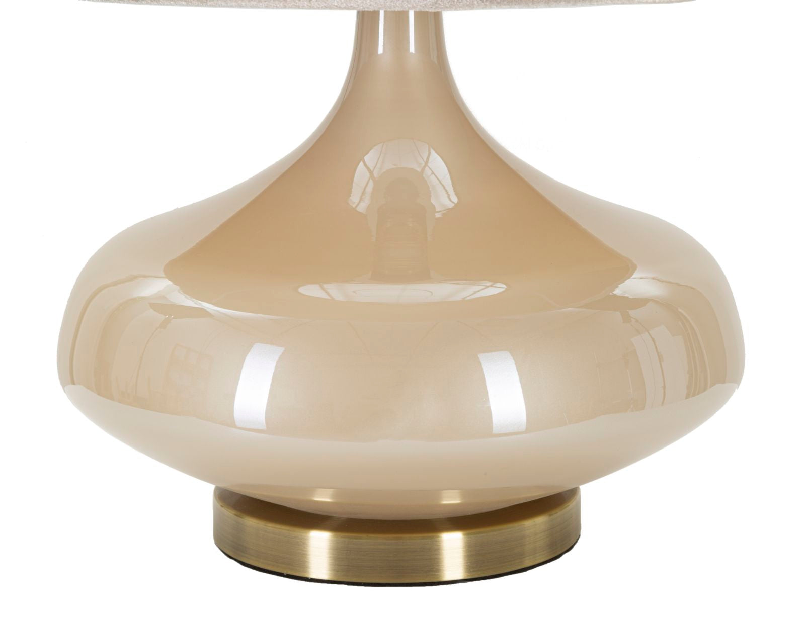 Perly Round Tischlampe Glas Metall Samt Ø35x50cm Glam