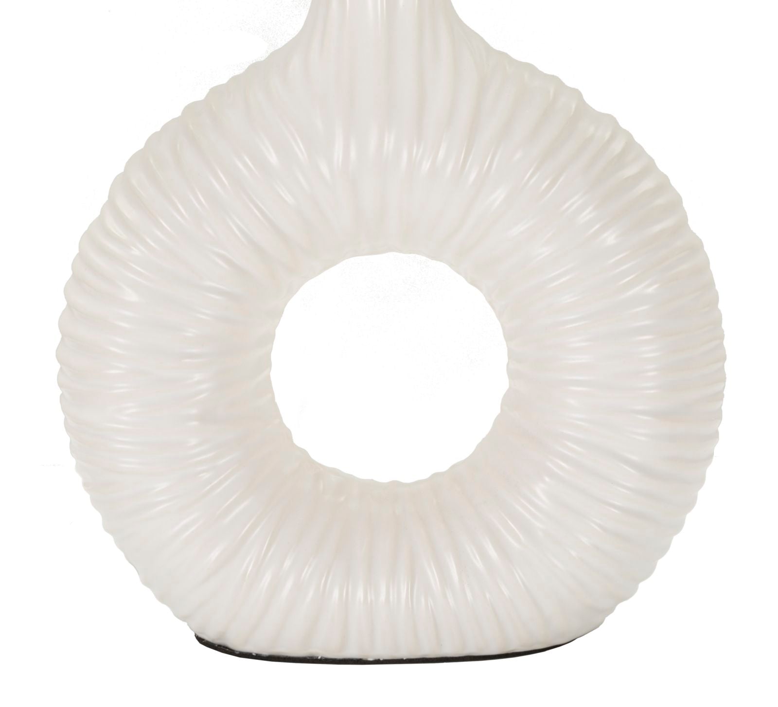 Seta Bianca Tischlampe Keramik Stoff Weiß 43cm Glam Design