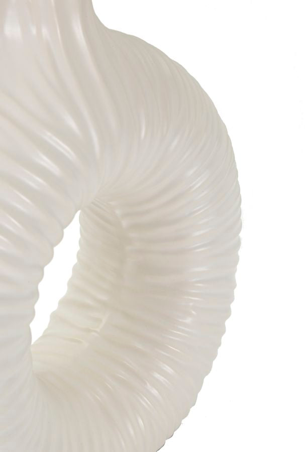 Seta Bianca Tischlampe Keramik Stoff Weiß 43cm Glam Design