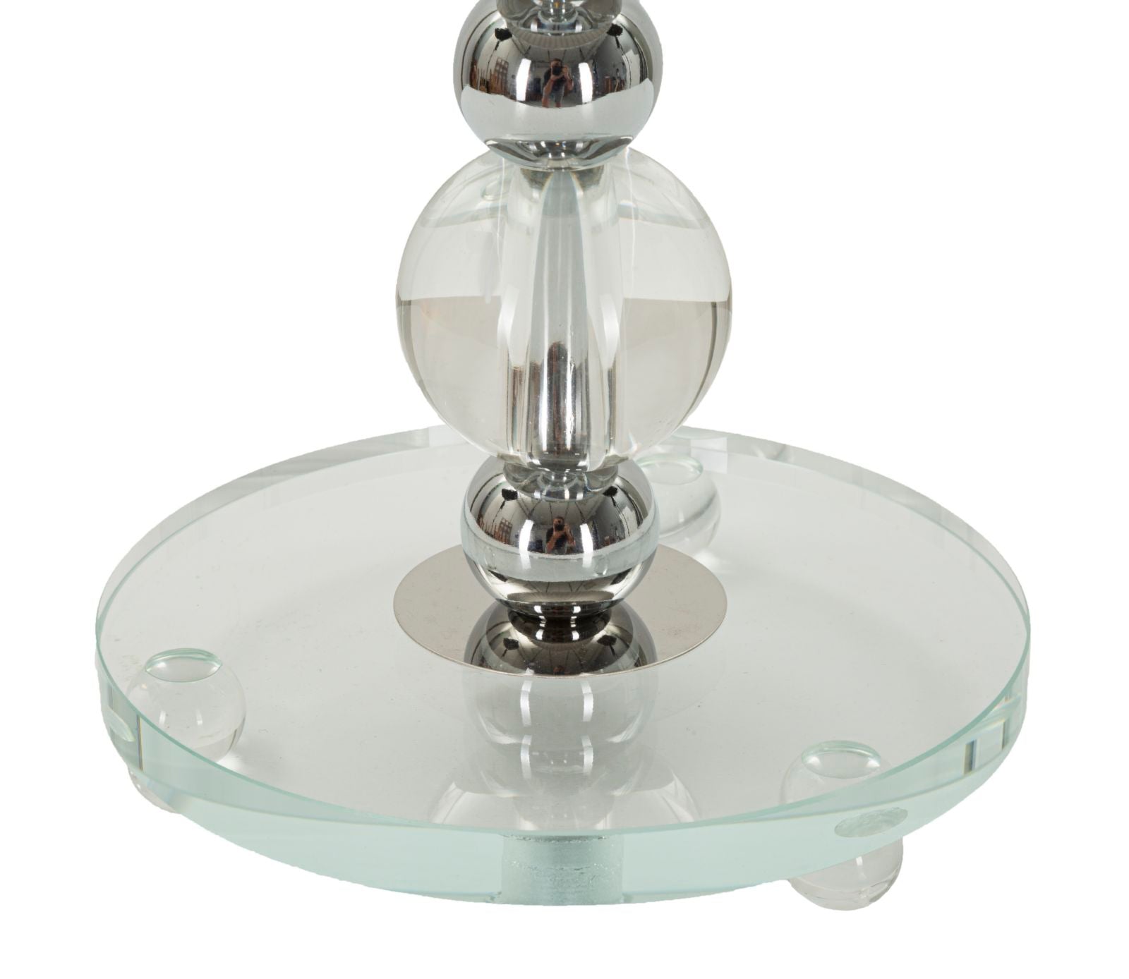 Tolly Chic Tischlampe Silber Ø30x48cm Glamour Stil