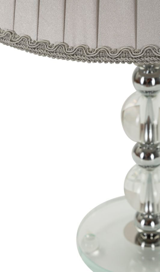 Tolly Chic Tischlampe Silber Ø30x48cm Glamour Stil