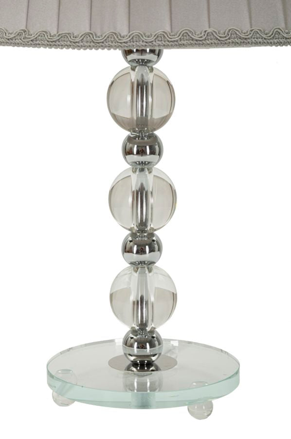 Tolly Chic Tischlampe Silber Ø30x48cm Glamour Stil