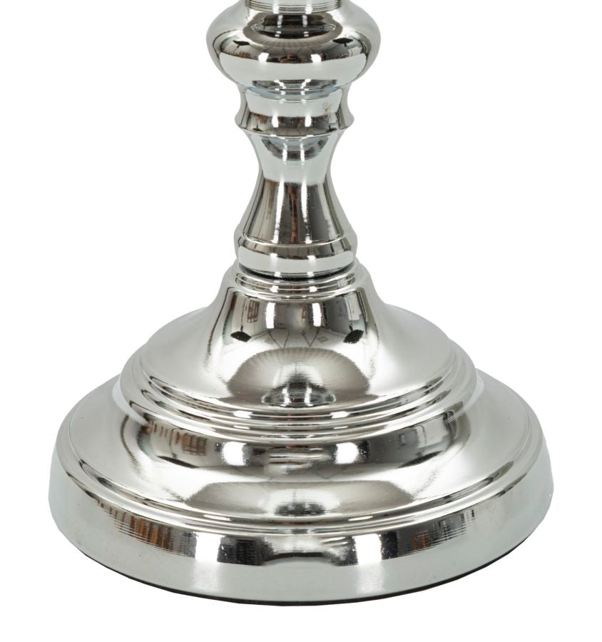 Tilly Grace Tischlampe Silber Ø25x46cm Stoffschirm Glam