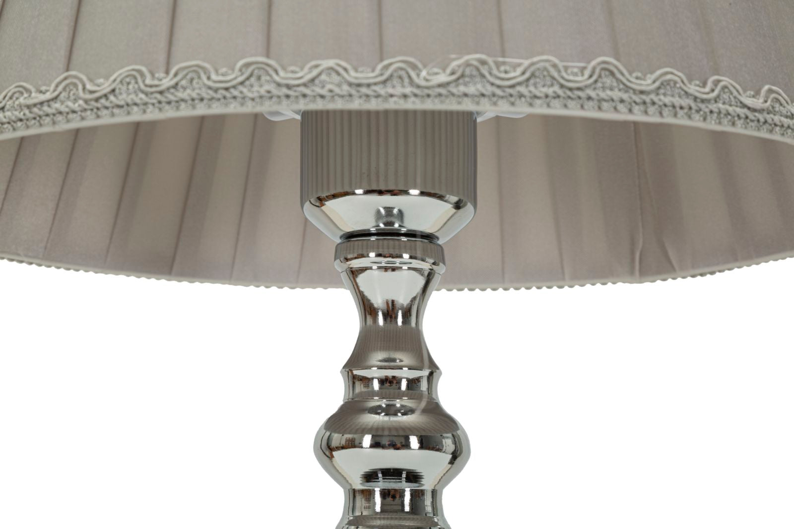 Tilly Grace Tischlampe Silber Ø25x46cm Stoffschirm Glam