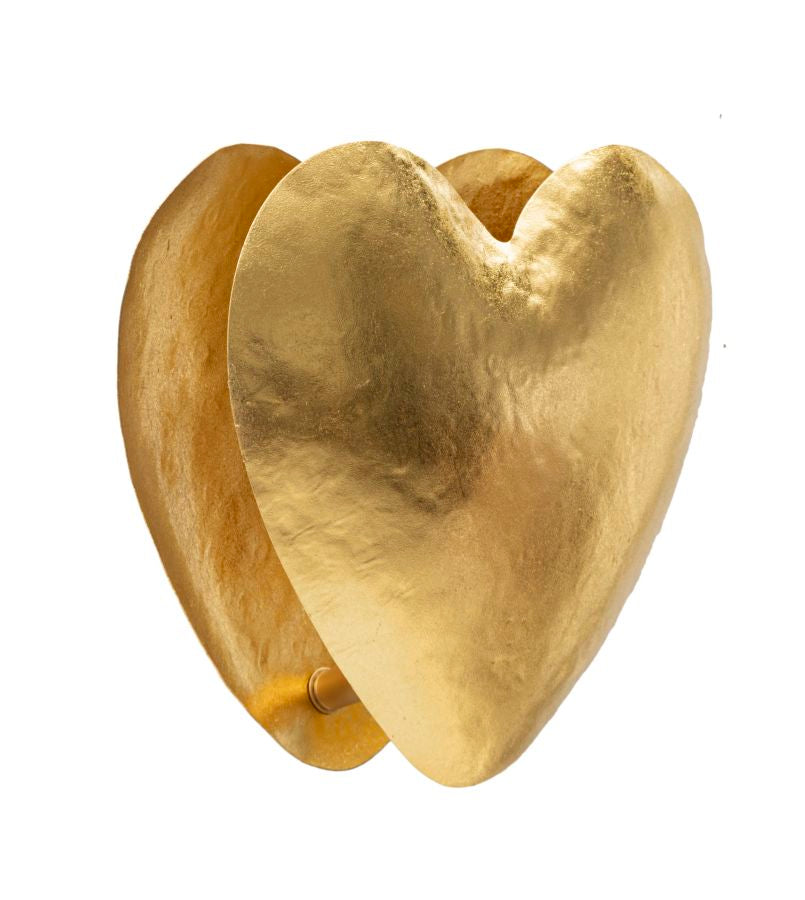Goldy Heartlight Wandleuchte Herzform Gold Metall 25x24cm