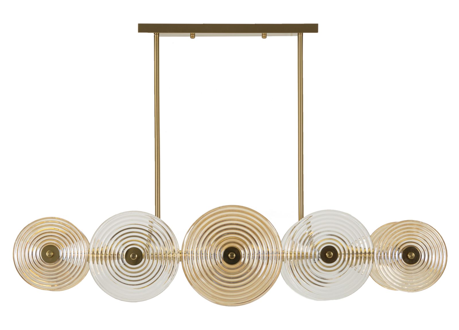 Venia Grande Deckenleuchte Glas Metall Gold 116x79cm Glam