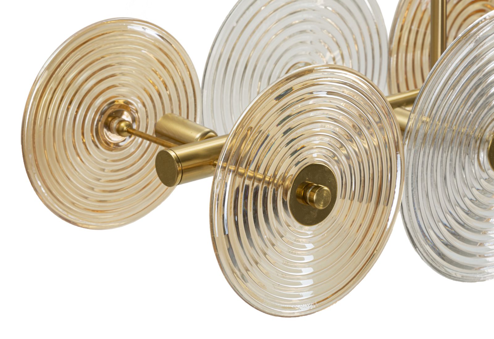 Venia Grande Deckenleuchte Glas Metall Gold 116x79cm Glam