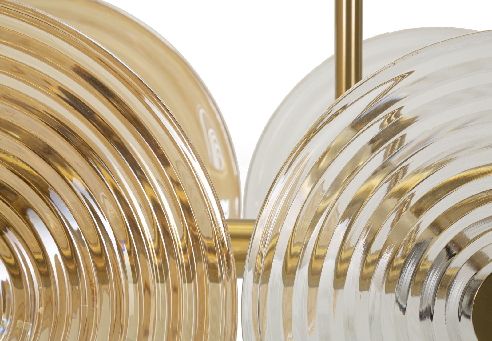 Venia Grande Deckenleuchte Glas Metall Gold 116x79cm Glam