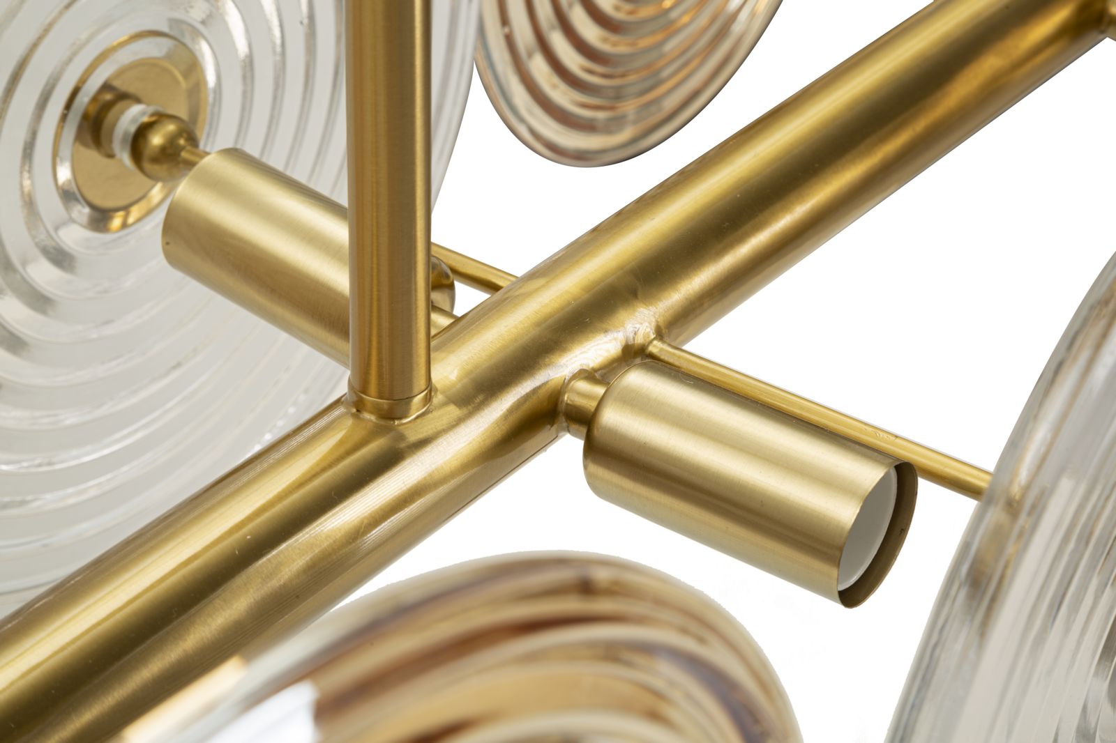 Venia Grande Deckenleuchte Glas Metall Gold 116x79cm Glam